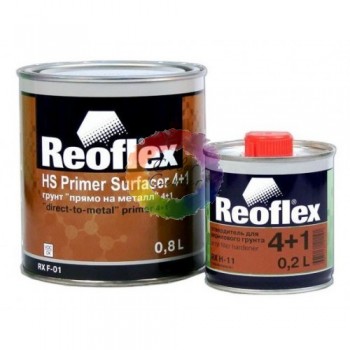 Акриловый грунт для авто Reoflex 4+1, 0,8 л + 0,2 отв., серый