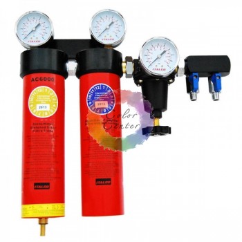  Italco Фильтр воздушный с редуктором сдвоенный AC6002, 0,01 микрон