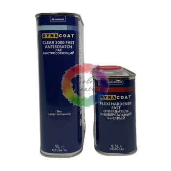 Лак акриловий безбарвний швидкий Dyna HS 3000, 1л + затв. 0,5л fast